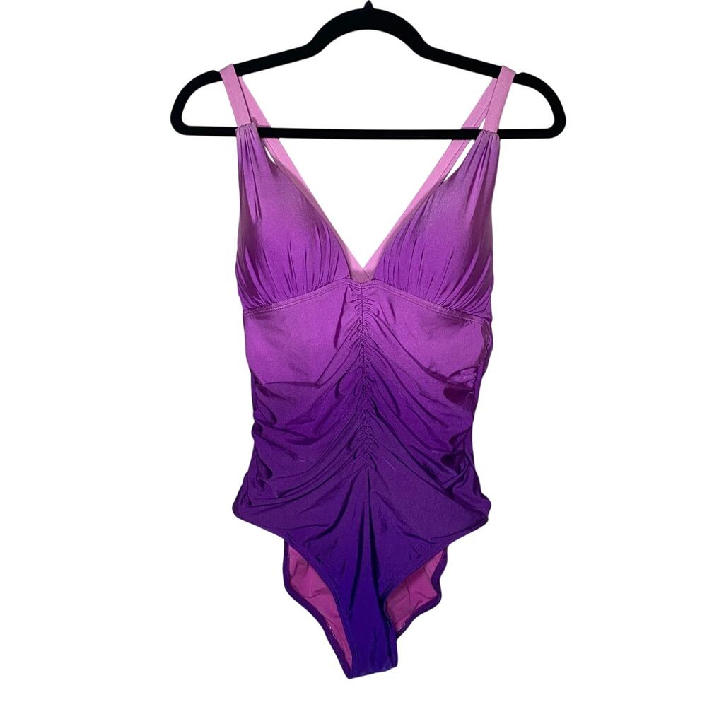 Leilani NWT - Purple Ombre One-Piece Swimsuit - Size 10